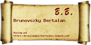 Brunovszky Bertalan névjegykártya