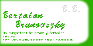 bertalan brunovszky business card